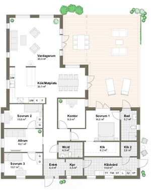 Planlösning Villa Björkhagen 