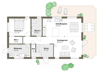 Planlösning M Villa Arild