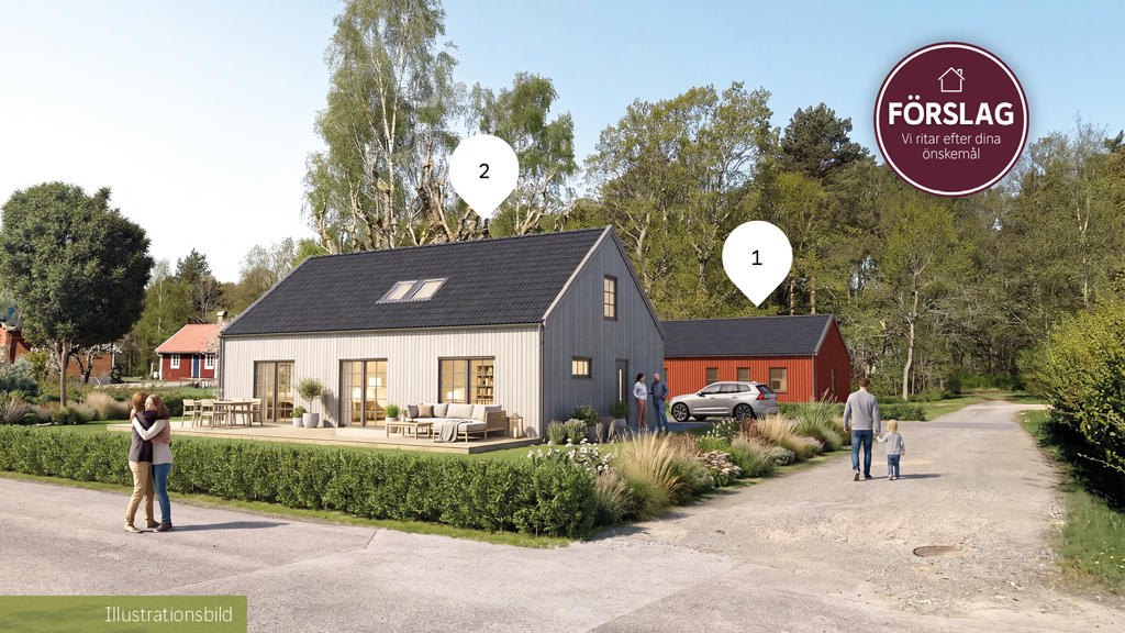 3D-visualisering av Skrea Stationsväg, Falkenberg