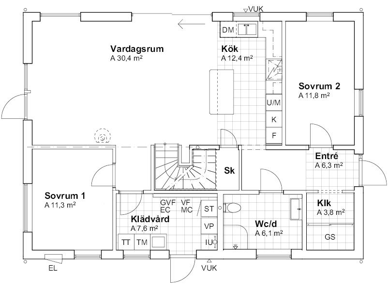 Planlösning Villa V18081