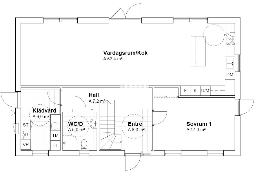 Planlösning Villa V18010