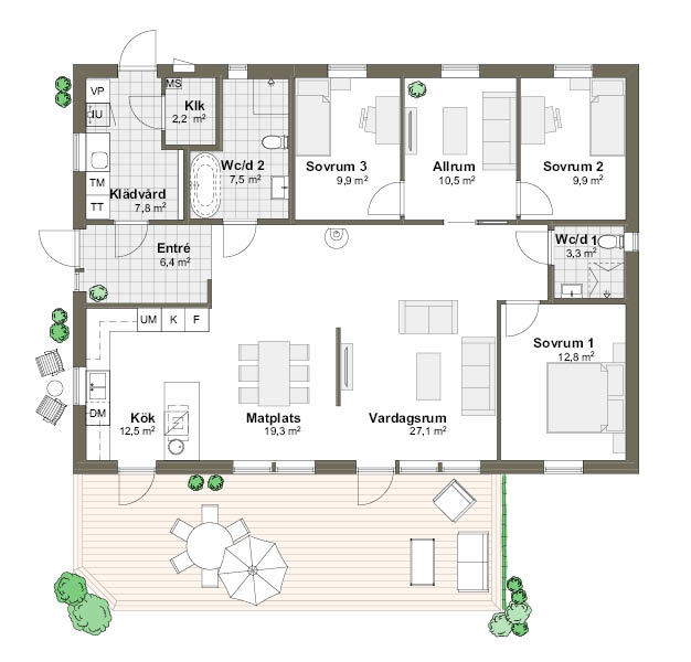  Planlösning T spegelvänd Villa Solviken