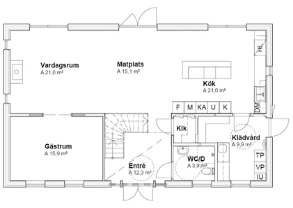 Planlösning entreplan V13041