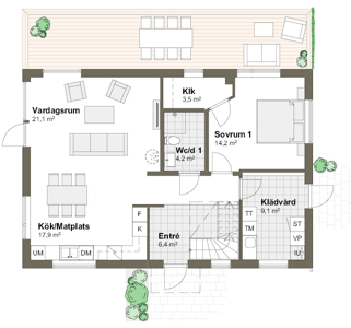 Planlösning villa Nääs