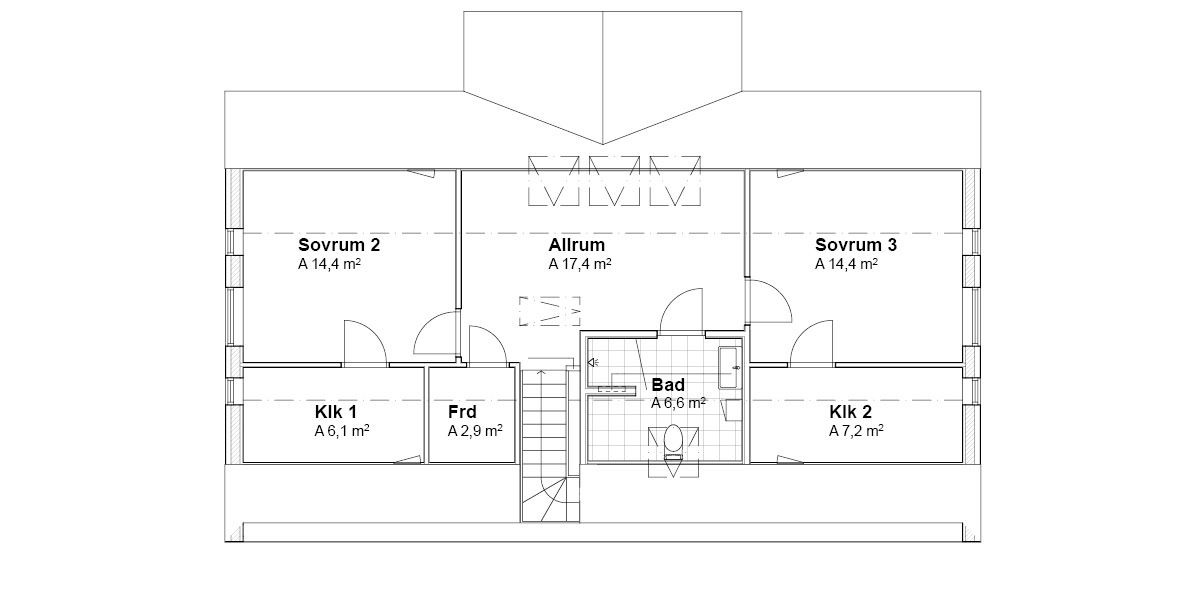 Planlösning övre plan V19085