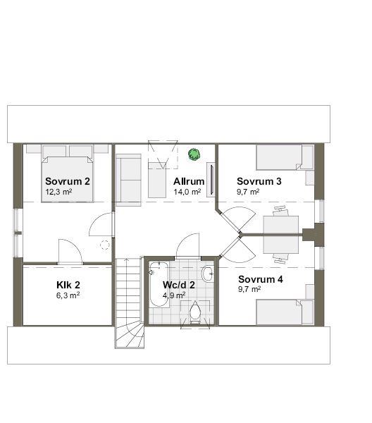 Planlösning Villa Viken M övreplan