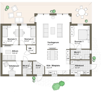 Planlösning T/K Villa Stenskär
