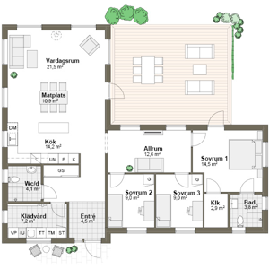 Planlösning K2 Villa Ramsvik