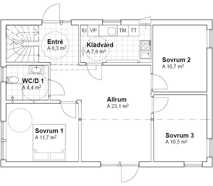 Planlösning villa V16026 